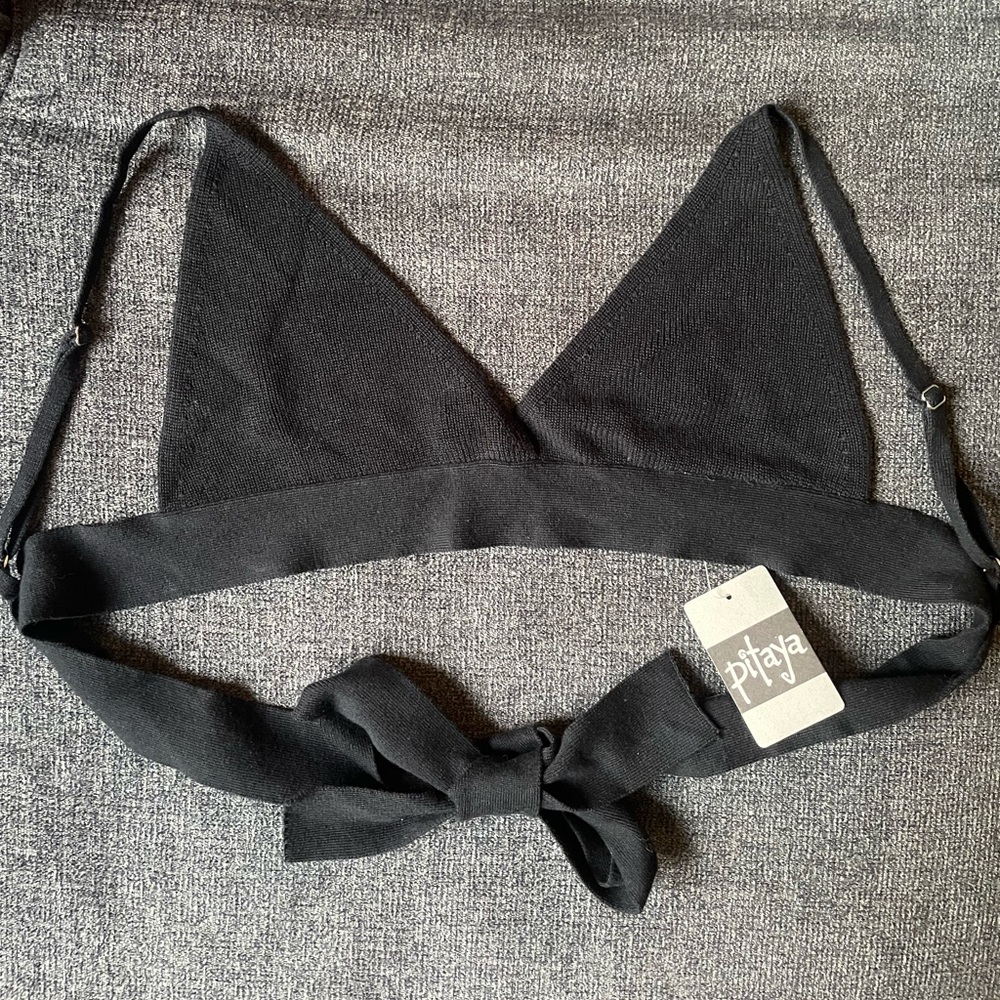 Black knit going out top